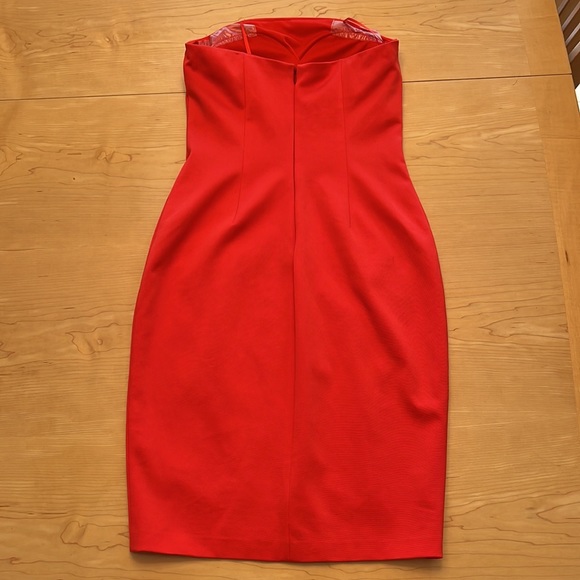 Cache Fire Red Strapless Embellished Dress Sz 0 - Picture 11 of 17